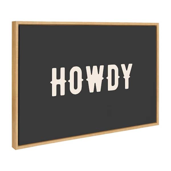 Kate and Laurel Sylvie Howdy Landscape Black by Honey Island Studio Natural Framed Art Print 23 in. x 33 in.