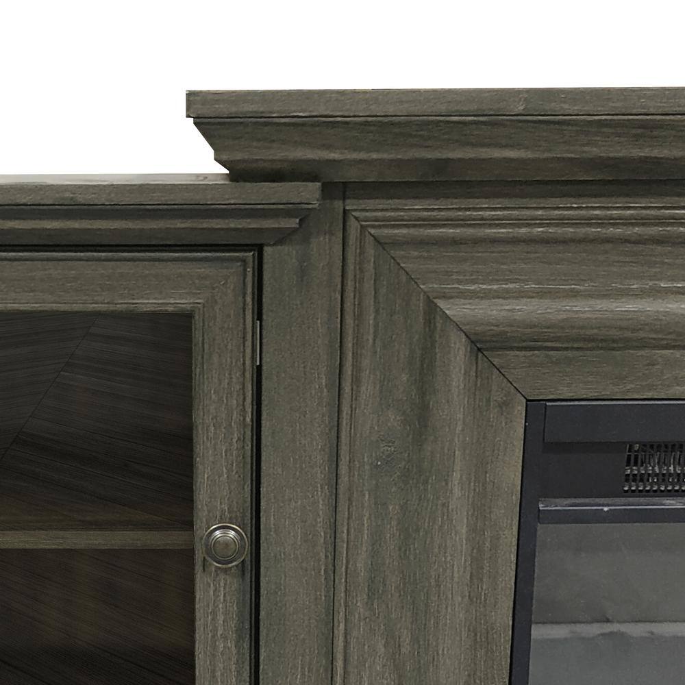 Festivo 71" Brown Farmhouse TV Stand with Electric Fireplace