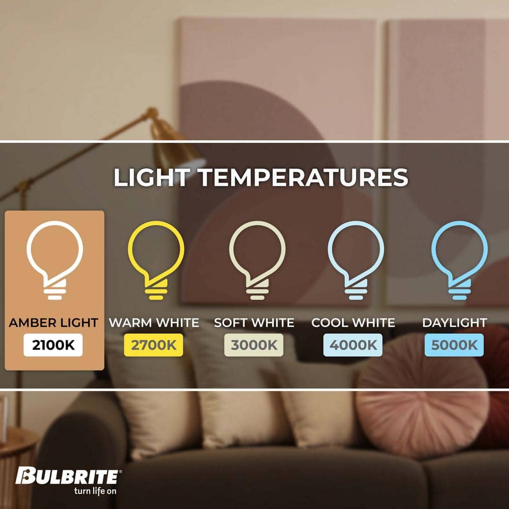 Amber Antique G25 LED Dimmable Light Bulb, 40 Watt Equivalent