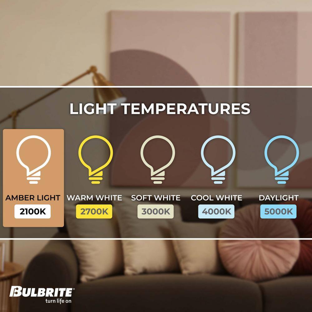 Amber Antique G25 LED Dimmable Light Bulb, 40 Watt Equivalent