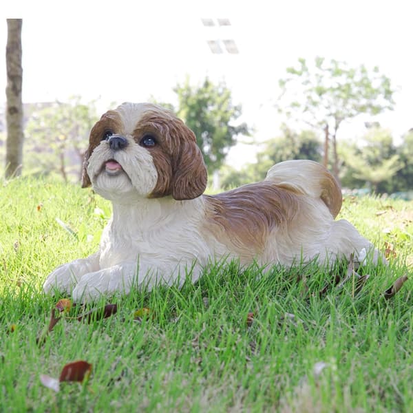 HI-LINE GIFT LTD. Brown and White Shih Tzu Lying Down 87797 - The
