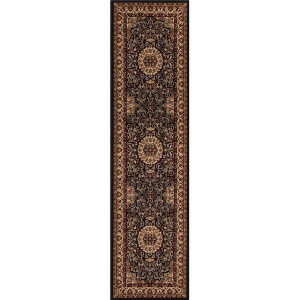 Concord Global Trading Persian Classics Isfahan Black 2 ft. x 8 ft. Runner Rug