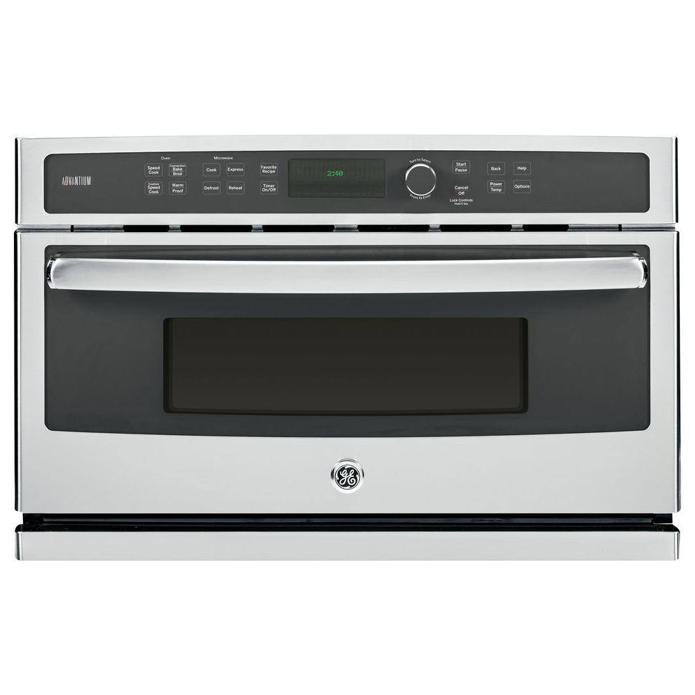 GE Profile Profile 30 in. Single Electric Wall Oven with Advantium Cooking in Stainless Steel, Silver