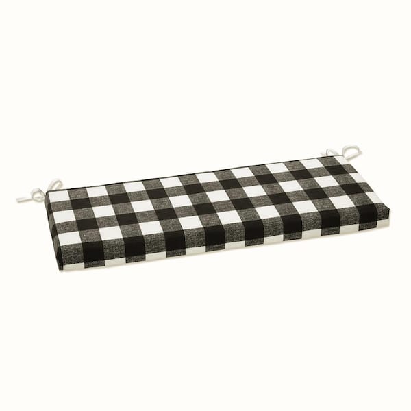 Pillow Perfect Other Rectangular Outdoor Bench Cushion in Black