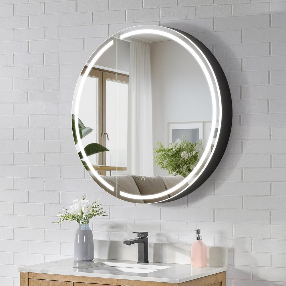 Radiant 32 in. W x 32 in. H Round Aluminum Medicine Cabinet with Mirror price history on PriceWatchPro