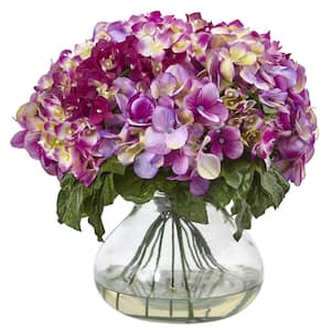 Artificial Hydrangea with Large Vase