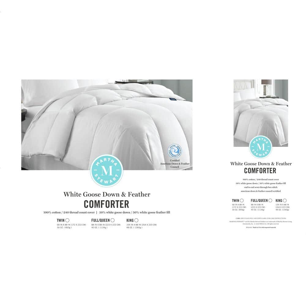 King White Cotton Down Comforter with Feather Fill