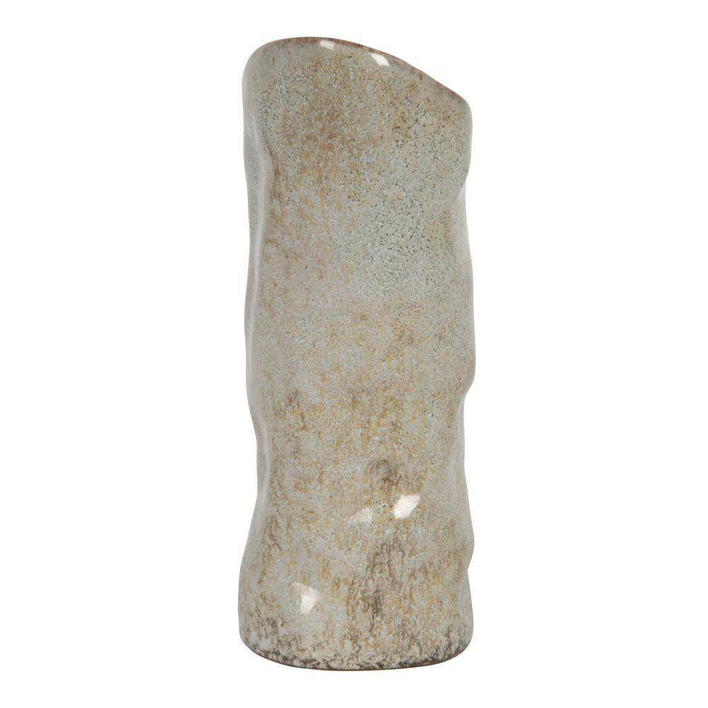 Green Reactive Glaze Organic Shaped Stoneware Pitcher, 7.25 in