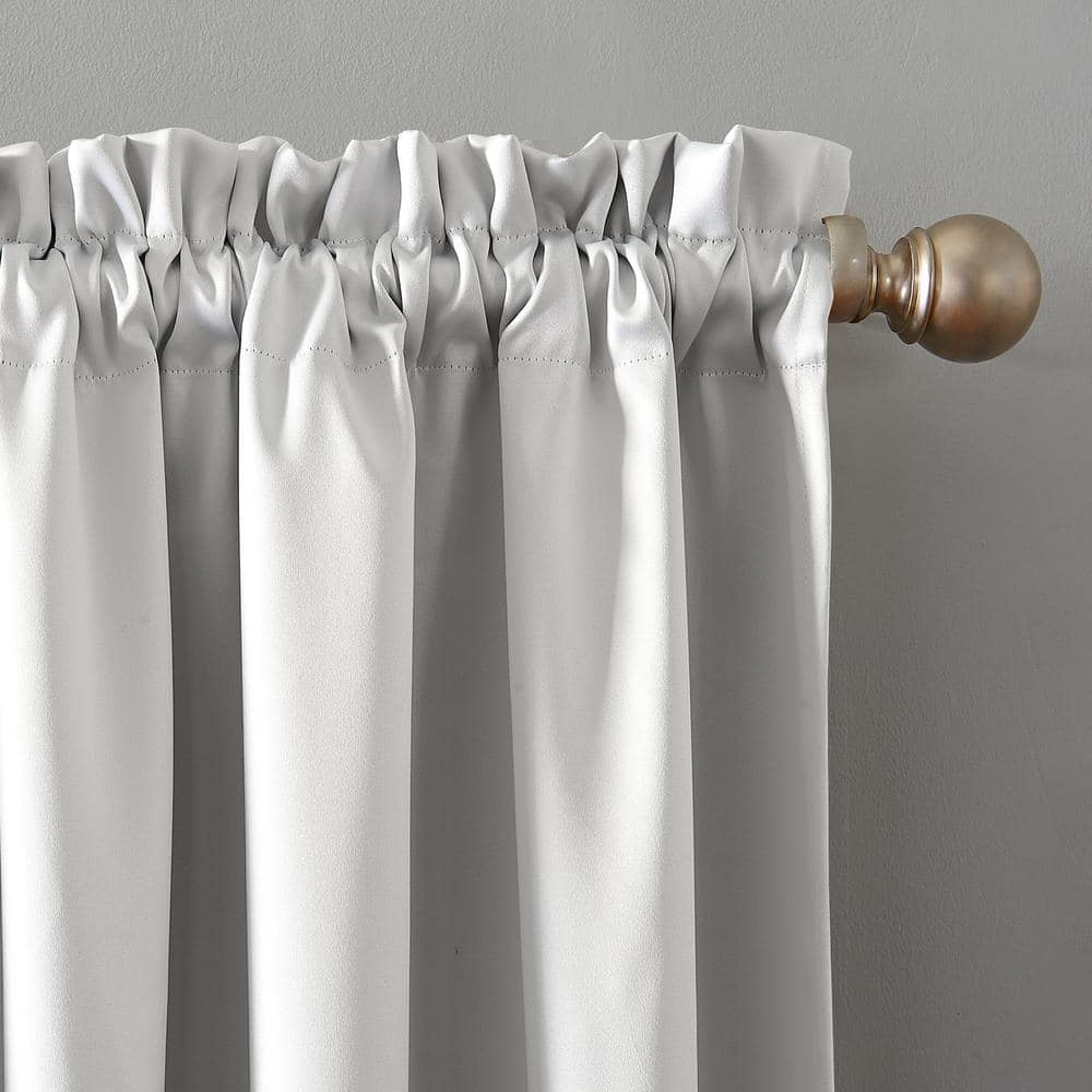 Pearl Blackout Rod Pocket Polyester Curtain Panel, 52" x 84"