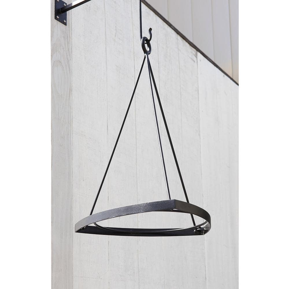 Black Wrought Iron Contemporary Plant Hanger, 24-inch