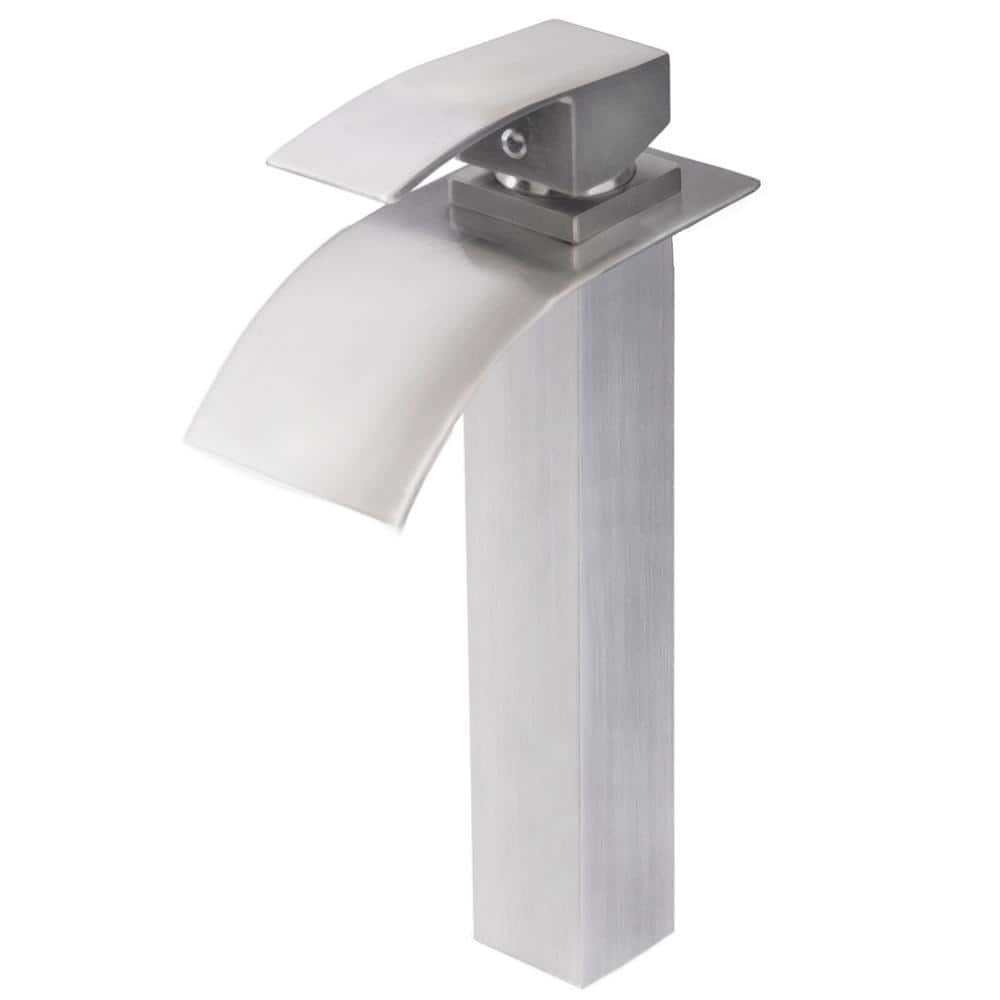 Novatto GF-136BN Waterfall Vessel Faucet＆#44; Solid Brushed Nickel Finish - 1