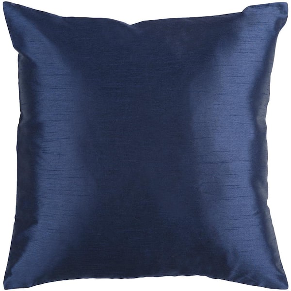 Livabliss Visoko Navy Solid Polyester 18 in. x 18 in. Throw Pillow