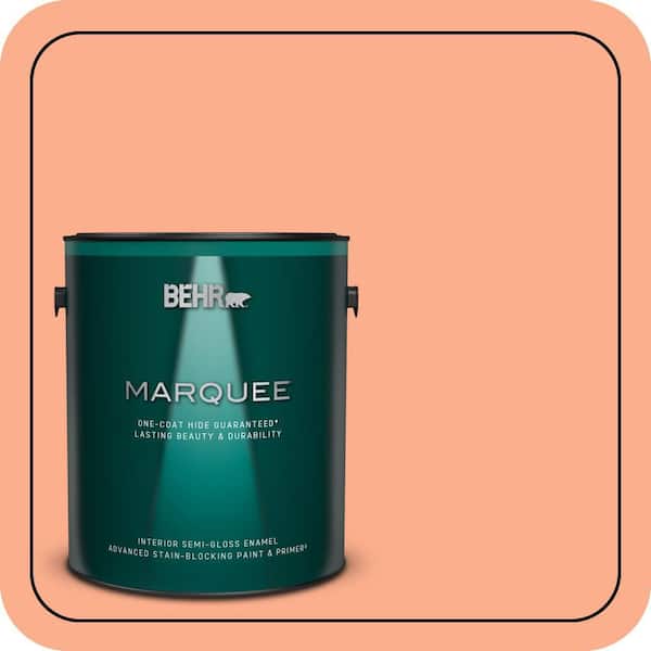 BEHR MARQUEE 1 gal. #220B-4 Orange Grove Semi-Gloss Enamel Interior Paint & Primer