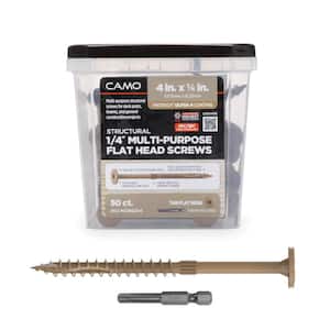 1/4 in. x 4 in. Star Drive Flat Head Multi-Purpose Structural Wood Screw - PROTECH Ultra 4 Exterior Coated (50-Pack)