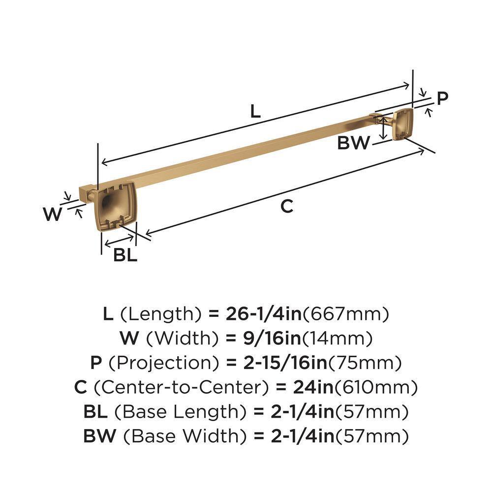 Champagne Bronze 24" Wall Mounted Towel Bar