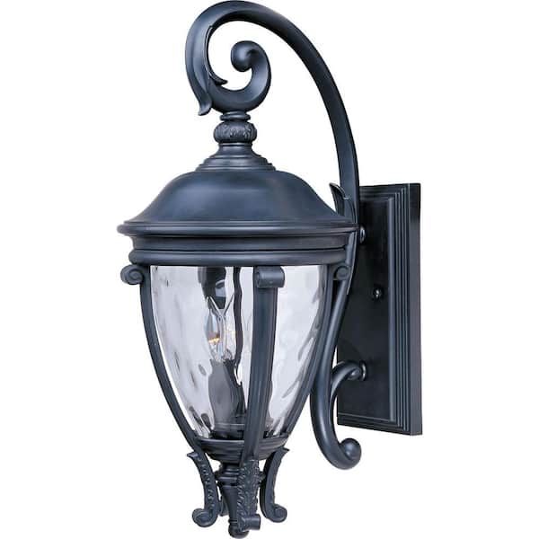 Camden Vivex 3-Light Black Outdoor Wall Lantern Sconce