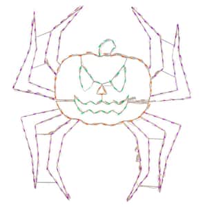 60 in. Animated LED Spider Pumpkin Halloween Yard Decoration