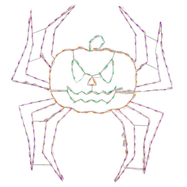 HOLIDYNAMICS HOLIDAY LIGHTING SOLUTIONS 60 in. Animated LED Spider Pumpkin Halloween Yard Decoration