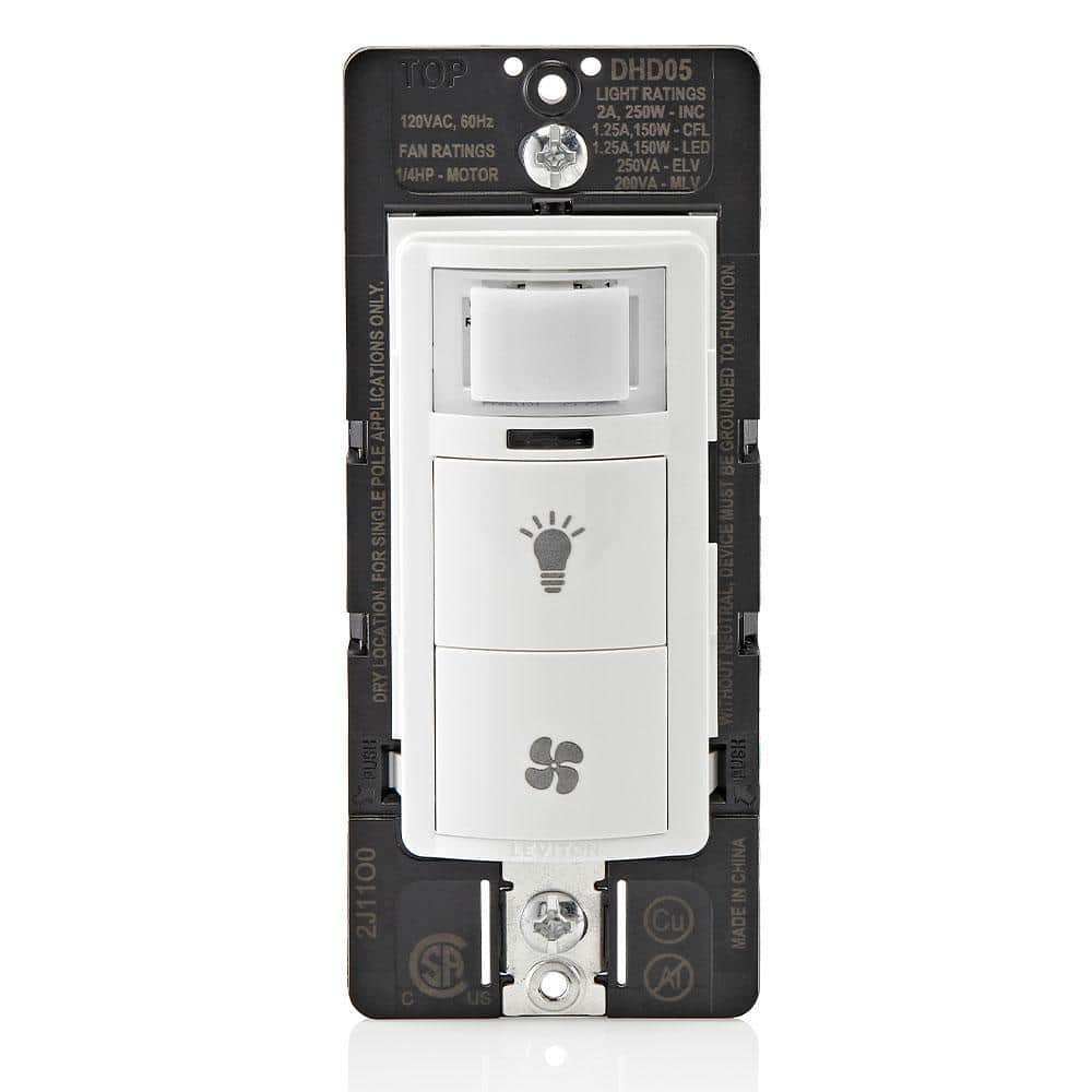 Decora In-Wall Combination Humidity Sensor & Fan Control w/Light Switch, 1/4 HP, Residential Grade, Single Pole, White price history on PriceWatchPro