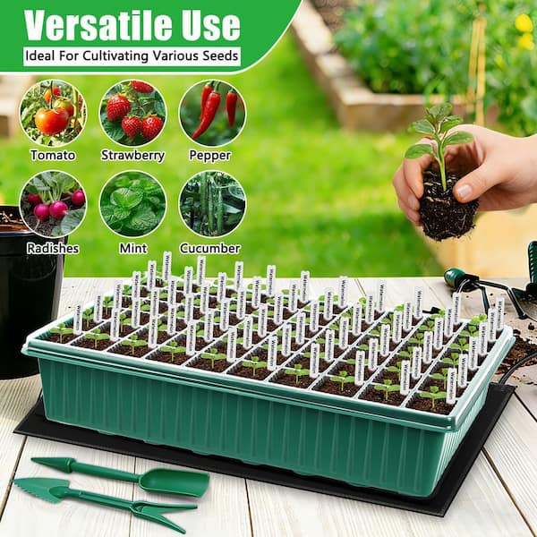 HEIHEI スターキャットビー二ー スターアームカバーセット Justincity Seed Starter Kit with 120-Cell Tray, Self-Watering