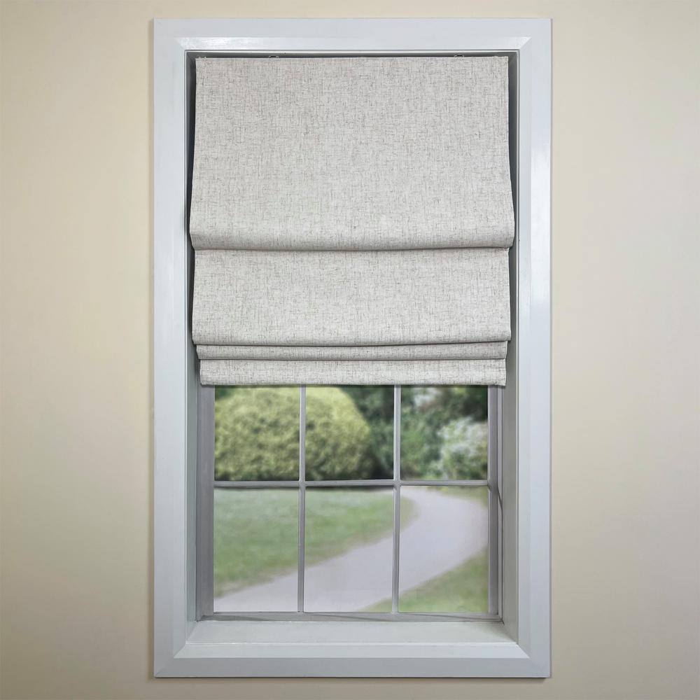 Augustus 63" x 40" Cordless Roman Blackout Faux Linen Shade