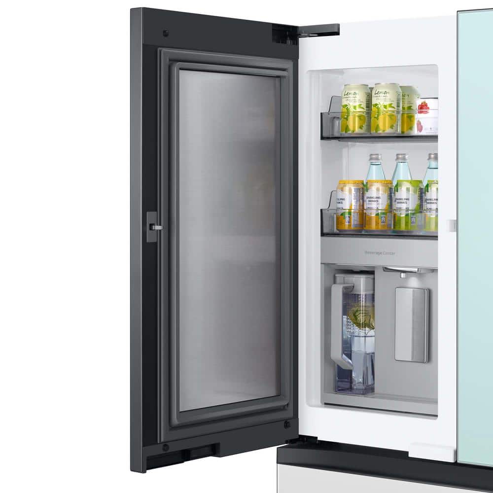 Morning Blue Glass 29 cu. ft. Smart French Door Refrigerator with Ice Maker