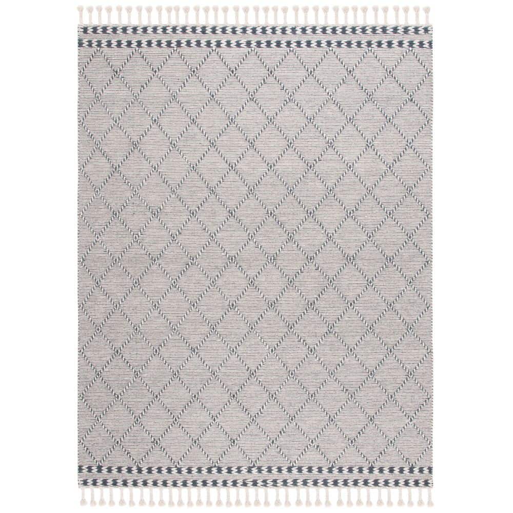 Vermont 8 ft. x 10 ft. Ivory/Denim Diamond Border Fringe Area Rug price history on PriceWatchPro