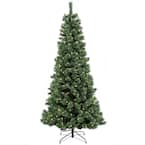 National Tree Company 7.5 ft. Glittery Bristle Pine Slim Artificial ...