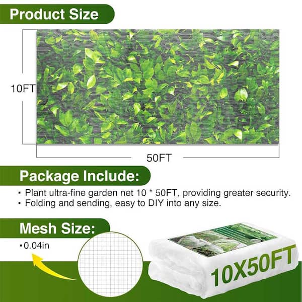 N/A 10 x 50 ft. Ultra Fine Garden Mesh Netting for Plant