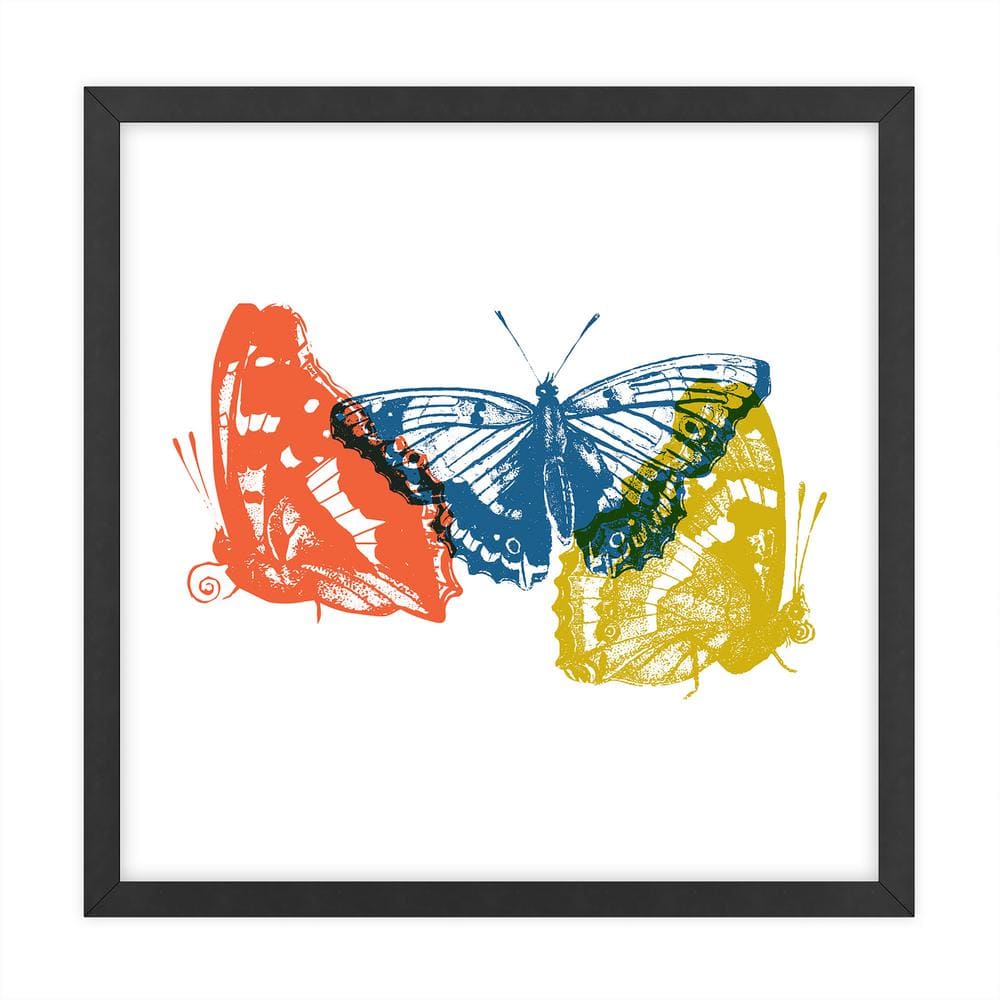 Colored Layering Framed Animal Art Print 18 in. x 18 in. P07AK00811