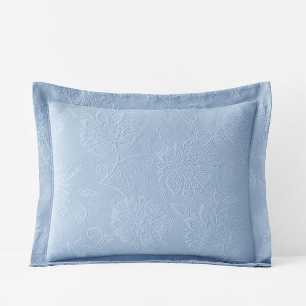The Company Store Putnam Matelasse Dusty Blue Cotton Standard Sham