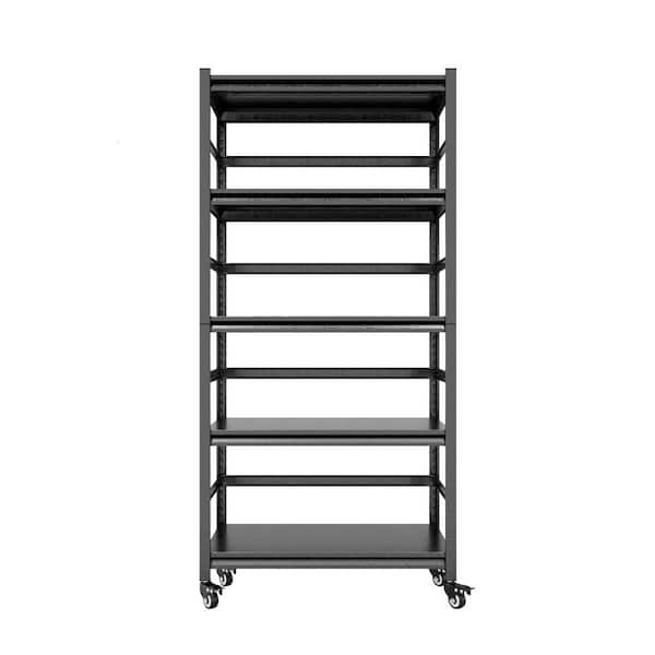 FUNKOL 7-Tier Black Kitchen Shelf Metal Storage Shelf Height Adjustable  W15506WMQ5921 - The Home Depot