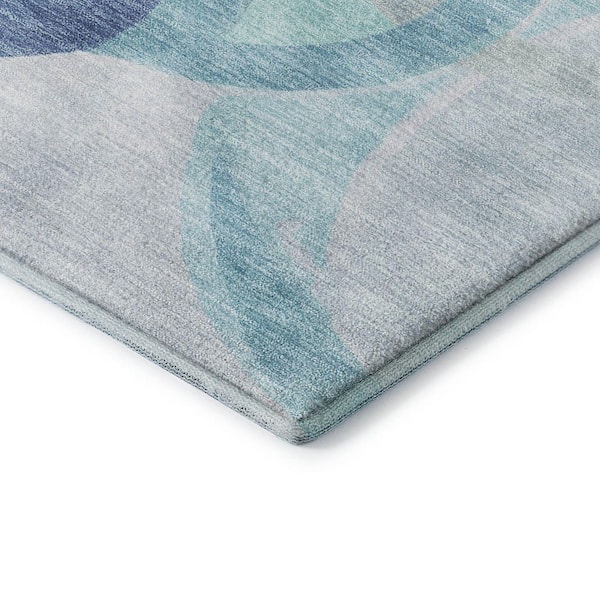 Mayfield Premium Machine Washable Abstract AMF2168 Blue 5 ft. x 7 ft. 6 in. Area Rug