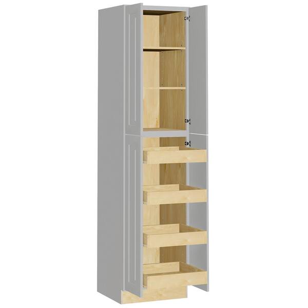 Home Decorators Collection Grayson Pearl Gray Plywood Shaker Stock Assembled Pantry Utility