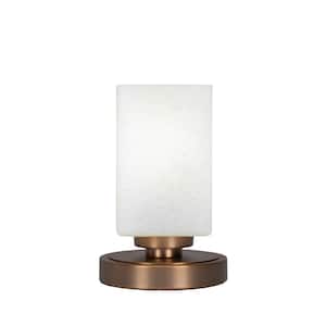 Quincy 8.25 in. New Age Brass  Accent Lamp with Multicolored Glass Shade