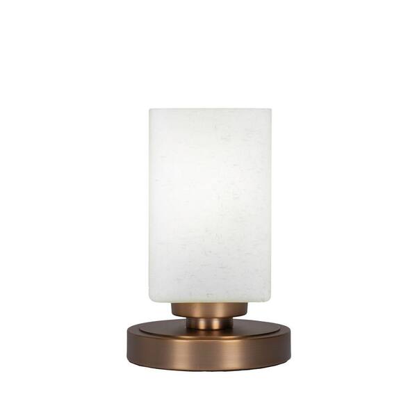 Unbranded Quincy 8.25 in. New Age Brass  Accent Lamp with Multicolored Glass Shade