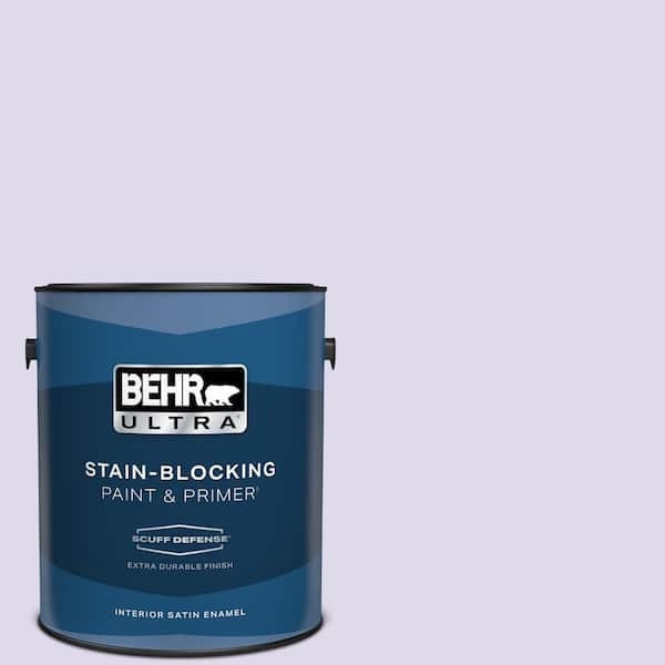 BEHR ULTRA 1 gal. #640A-2 Misty Violet Extra Durable Satin Enamel Interior Paint & Primer