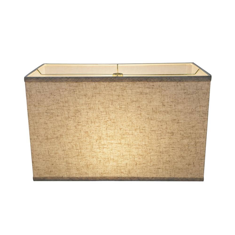 Beige Rectangular Linen Hardback Lamp Shade