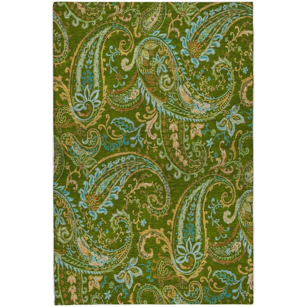 Dream Shag Premium Machine Washable Abstract ADS533 Green 8 ft. x 10 ft. Area Rug price history on PriceWatchPro