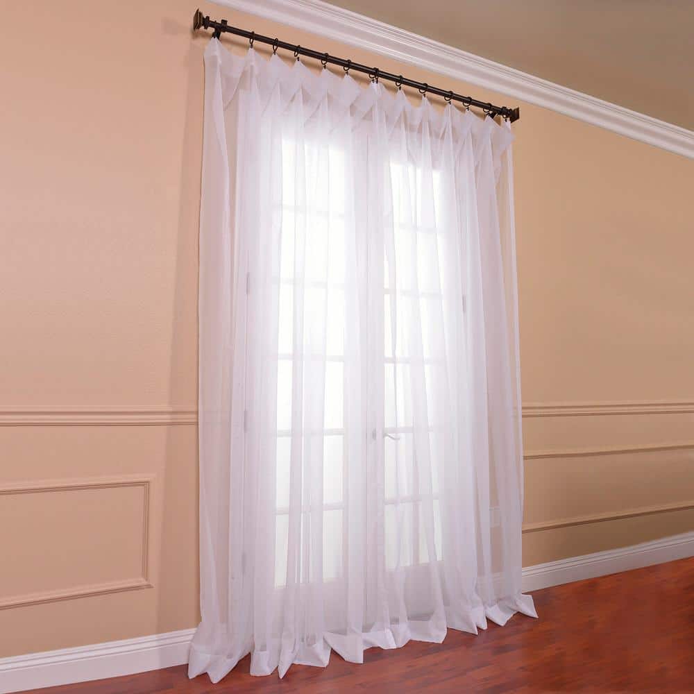 Extra Wide White Sheer Cotton Polyester Window Panel