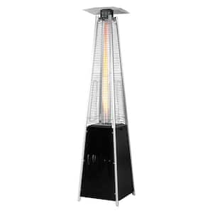 48,000 BTU Steel Propane Standing Pyramid Patio Heater with Wheels Ideal for Backyard Balcony 6-8 people