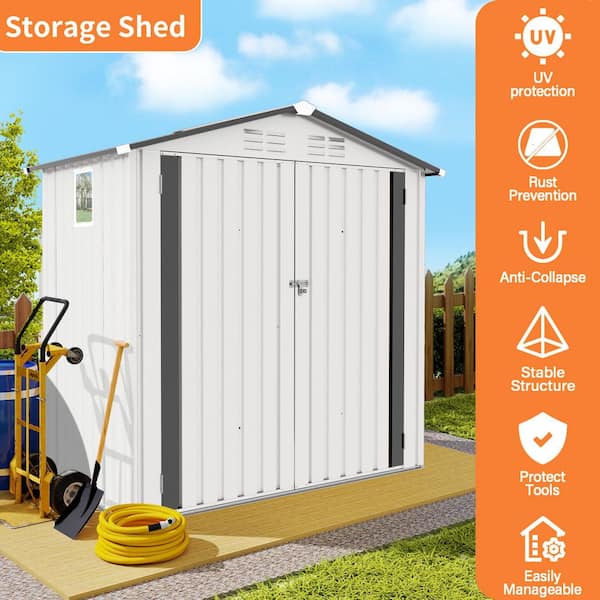 ToolCat 6 ft. W x 3.5 ft. D Metal Shed with Pitched Roof and