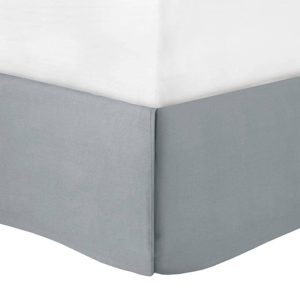 Hallie Damask Grey & Blue Queen Cotton Comforter 6-Piece Set
