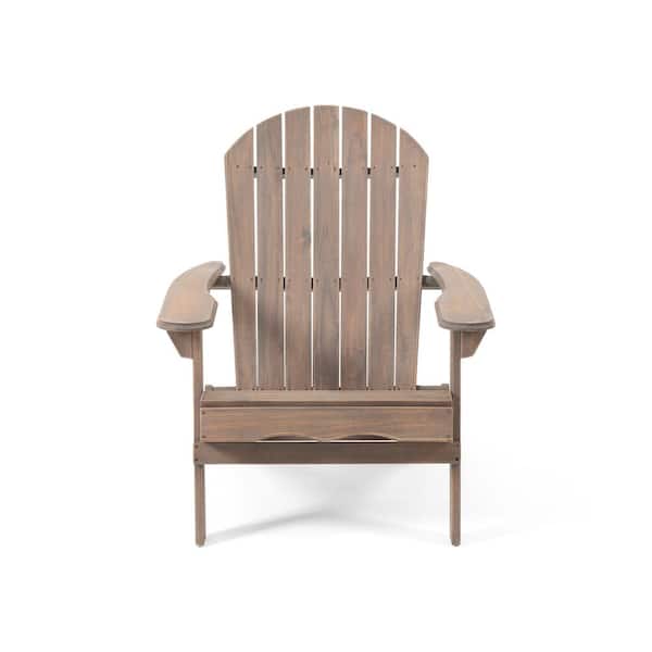 Tenleaf Gray Outdoor All Solid Wood Wooden Adirondack Chair