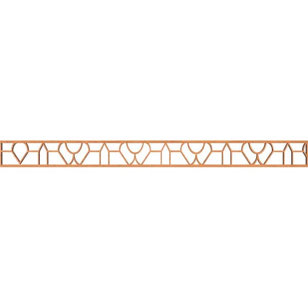 Ekena Millwork Whitechapel Fretwork 0.375 in. D x 46.375 in. W x 4 in. L Cherry Wood Panel Moulding
