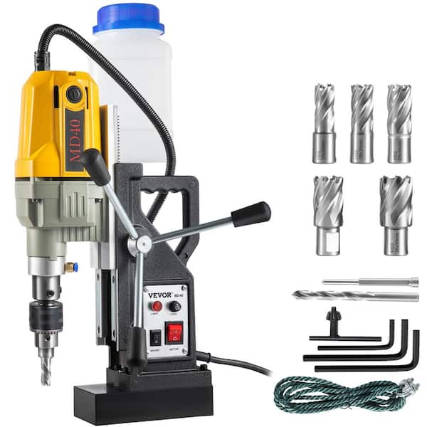 Magnetic Drill, 1100 W 1.57 in. Boring Diameter, Electric Mag Drill Press with 7 Bits, 580 RPM Max Speed 2025 update