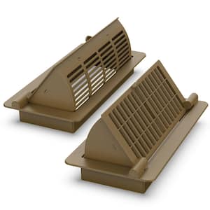 2-Pack 4 in. x 10 in. Brown Rectangle Plastic Manual Crawl Space Vent