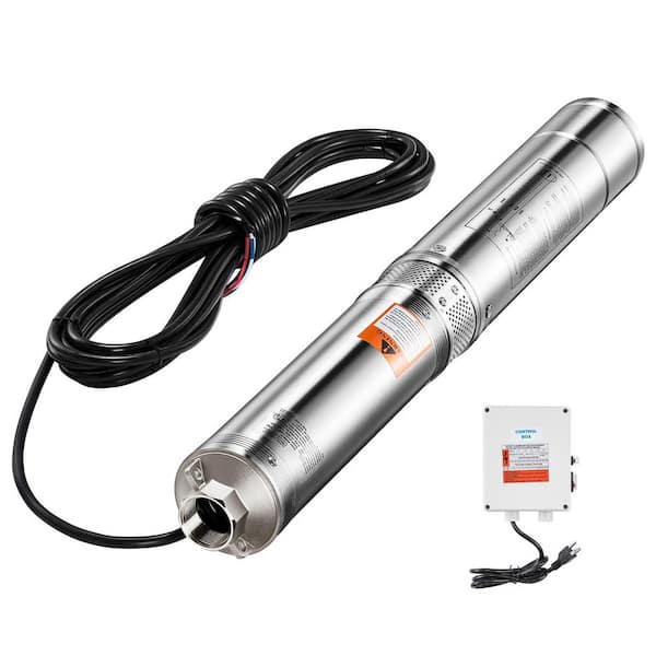 Deep Well Submersible Pump, 1 HP Output Power, 115V, 31.7 GPM Flow 207 ft. Head, with 32.81 ft. Cord External Control