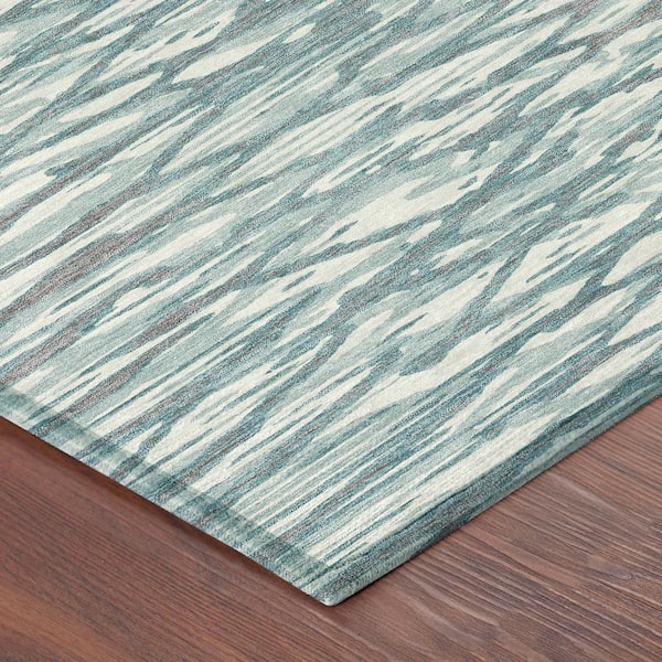 Chantille Machine Washable Indoor/Outdoor Abstract ACN2771 Teal 10 ft. x 14 ft. Area Rug