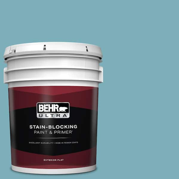 BEHR ULTRA 5 gal. #520F-4 November Skies Flat Exterior Paint & Primer